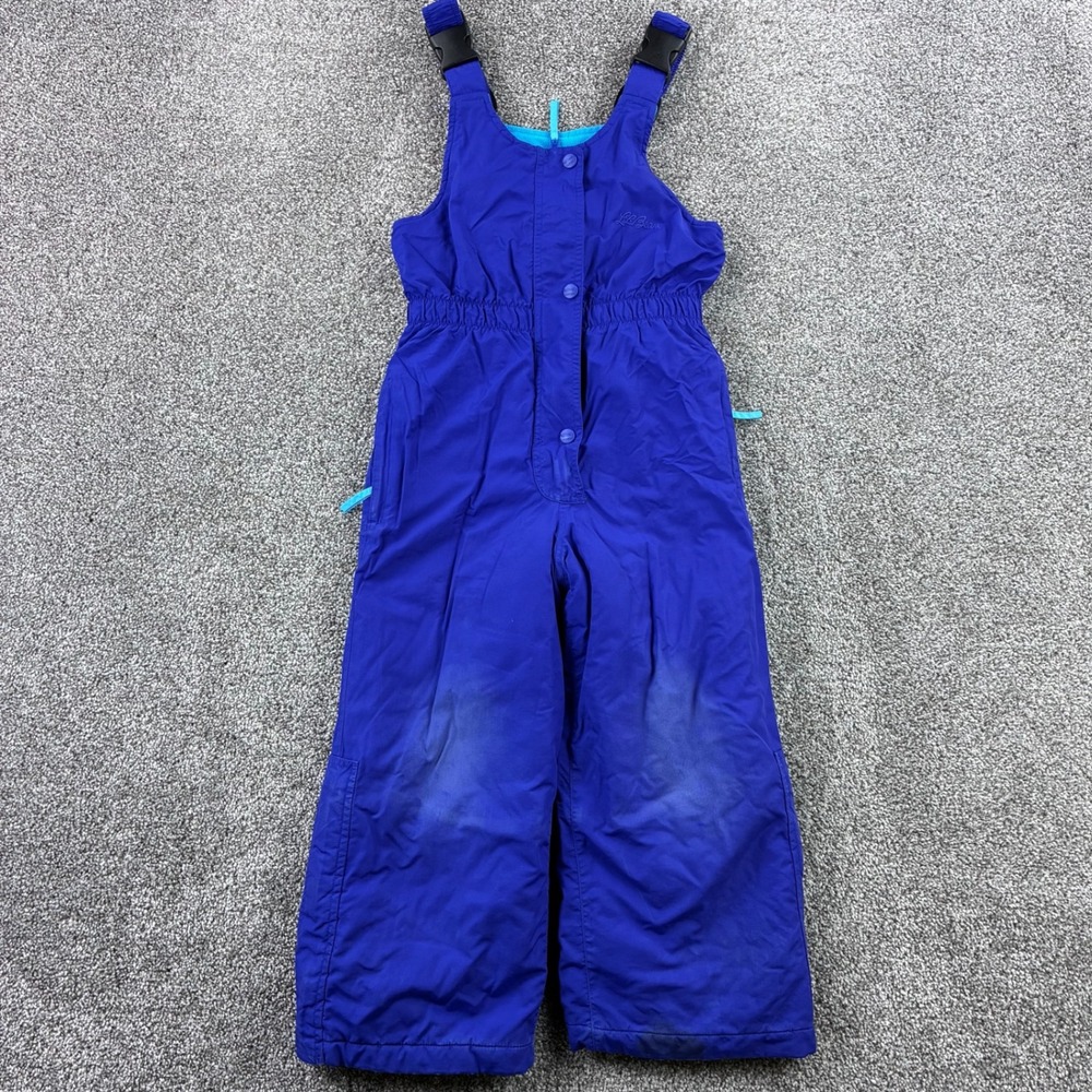 L.L. Bean Snow Pants Girls XS‎ Blue Insulated Bibs Ski Snowboard 0CY94